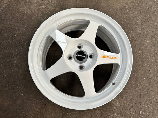 New 16X7 ET36 AOW Flow Formed Spoon Rim (4 wheel) Gloss White 4X100