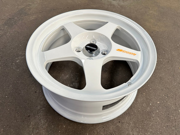 New 16X7 ET36 AOW Flow Formed Spoon Rim (4 wheel) Gloss White 4X100