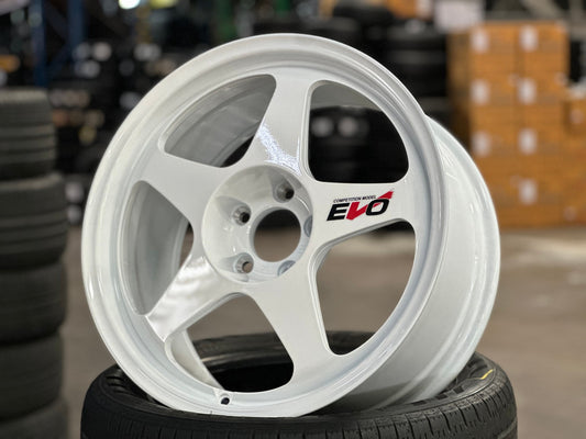 New 18X8.5 ET35 AOW Flow Formed Spoon Rim (4 wheel) Gloss White 5X114.3