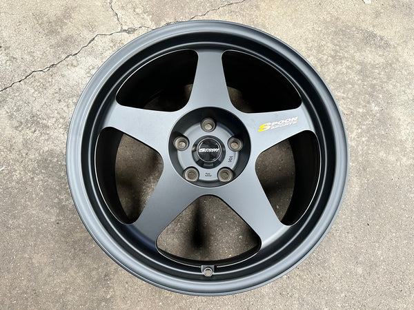 New 18X8.5 ET35 AOW Flow Formed Spoon Rim (4 wheel) Matt Black 5X114.3