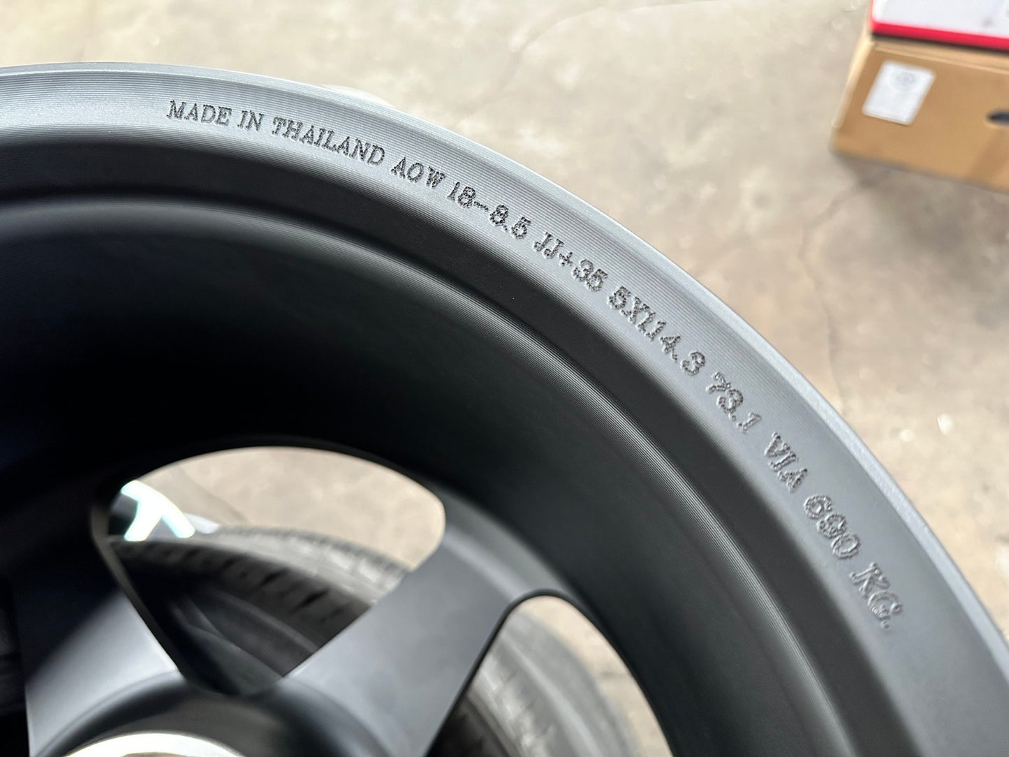 New 18X8.5 ET35 AOW Flow Formed Evo Rim (4 wheel) Matt Black 5X114.3