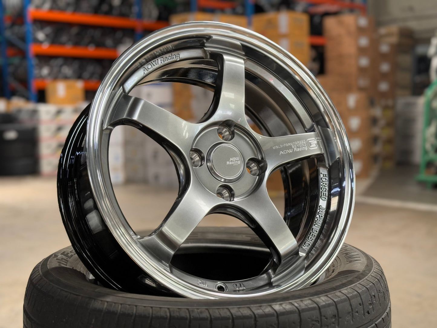 New 16X7 ET40 AOW Flow Formed GT Rim (4 wheel) Gloss Gunmetal 4X100