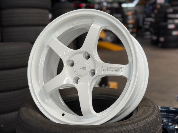 New 16X7 ET40 AOW Flow Formed GT Rim (4 wheel) Gloss White 4X100