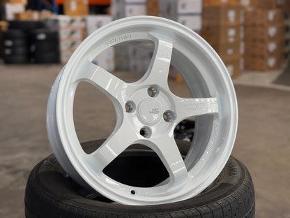 New 16X7 ET40 AOW Flow Formed GT Rim (4 wheel) Gloss White 4X100