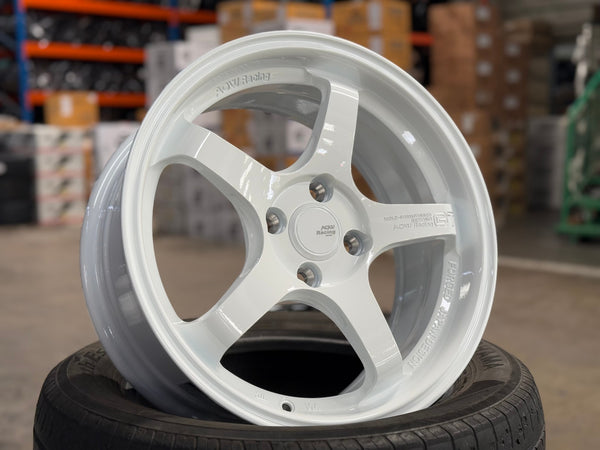 New 16X7 ET40 AOW Flow Formed GT Rim (4 wheel) Gloss White 4X100