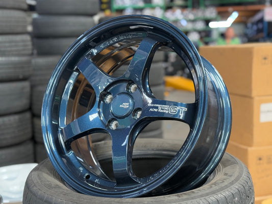 New 16X7 ET40 AOW Flow Formed GT Rim (4 wheel) Gloss Blue 4X100