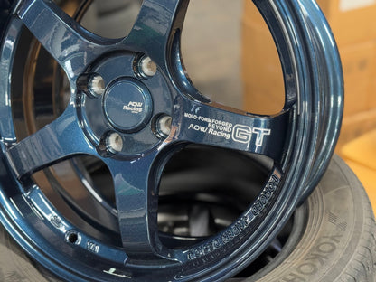 New 16X7 ET40 AOW Flow Formed GT Rim (4 wheel) Gloss Blue 4X100
