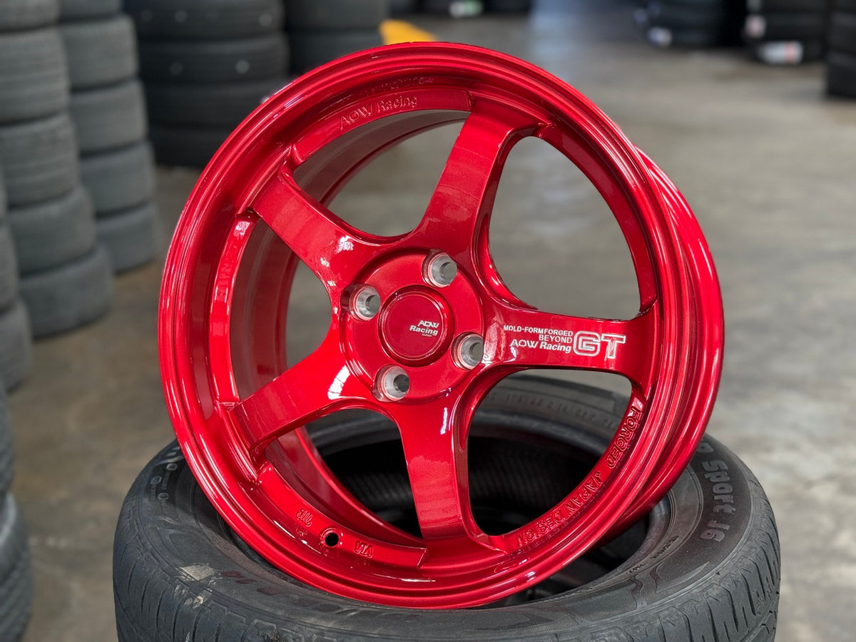 New 16X7 ET40 AOW Flow Formed GT Rim (4 wheel) Gloss Red 4X100