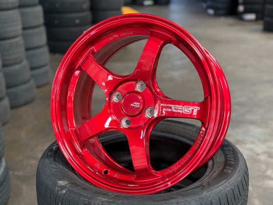 New 16X7 ET40 AOW Flow Formed GT Rim (4 wheel) Gloss Red 4X100