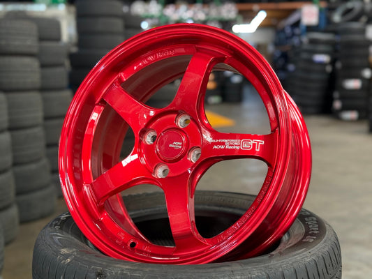 New 16X7 ET40 AOW Flow Formed GT Rim (4 wheel) Gloss Red 4X100