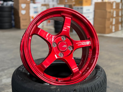 New 16X7 ET40 AOW Flow Formed GT Rim (4 wheel) Gloss Red 4X100