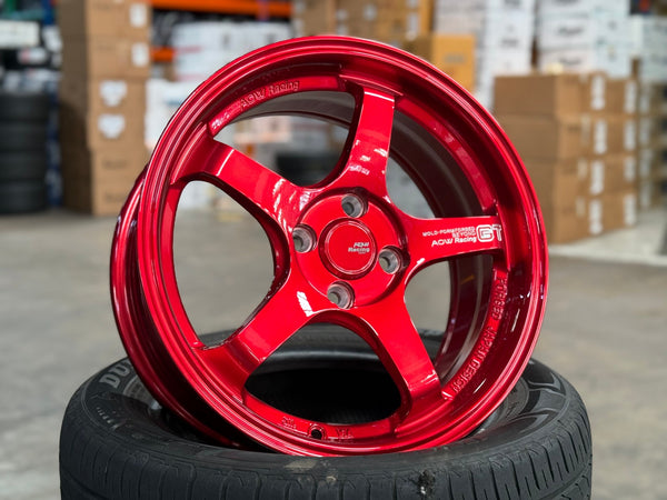 New 16X7 ET40 AOW Flow Formed GT Rim (4 wheel) Gloss Red 4X100