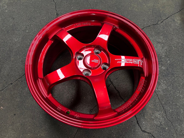 New 16X7 ET40 AOW Flow Formed GT Rim (4 wheel) Gloss Red 4X100