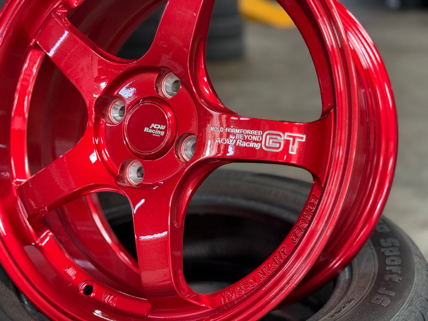 New 16X7 ET40 AOW Flow Formed GT Rim (4 wheel) Gloss Red 4X100