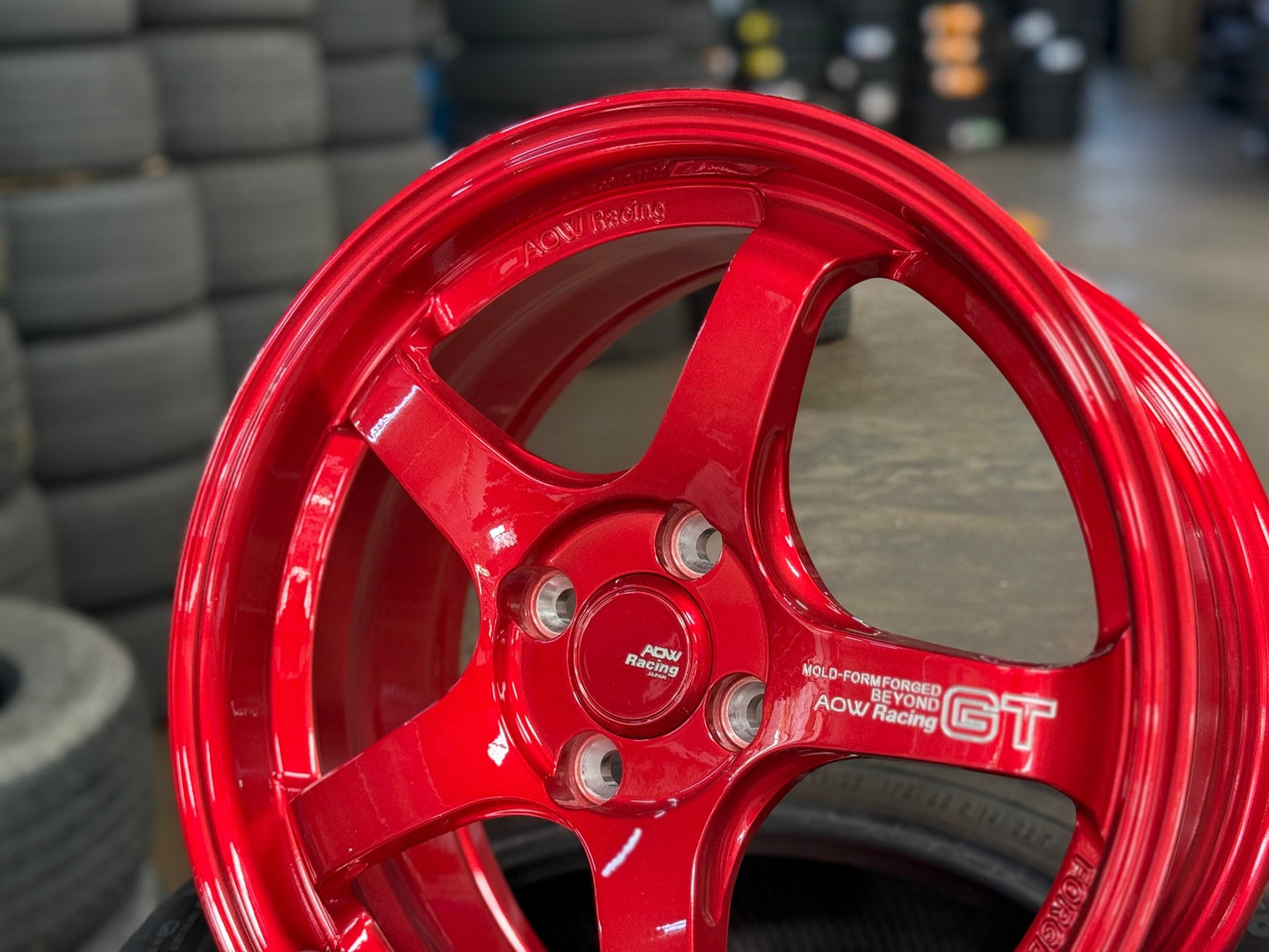 New 16X7 ET40 AOW Flow Formed GT Rim (4 wheel) Gloss Red 4X100