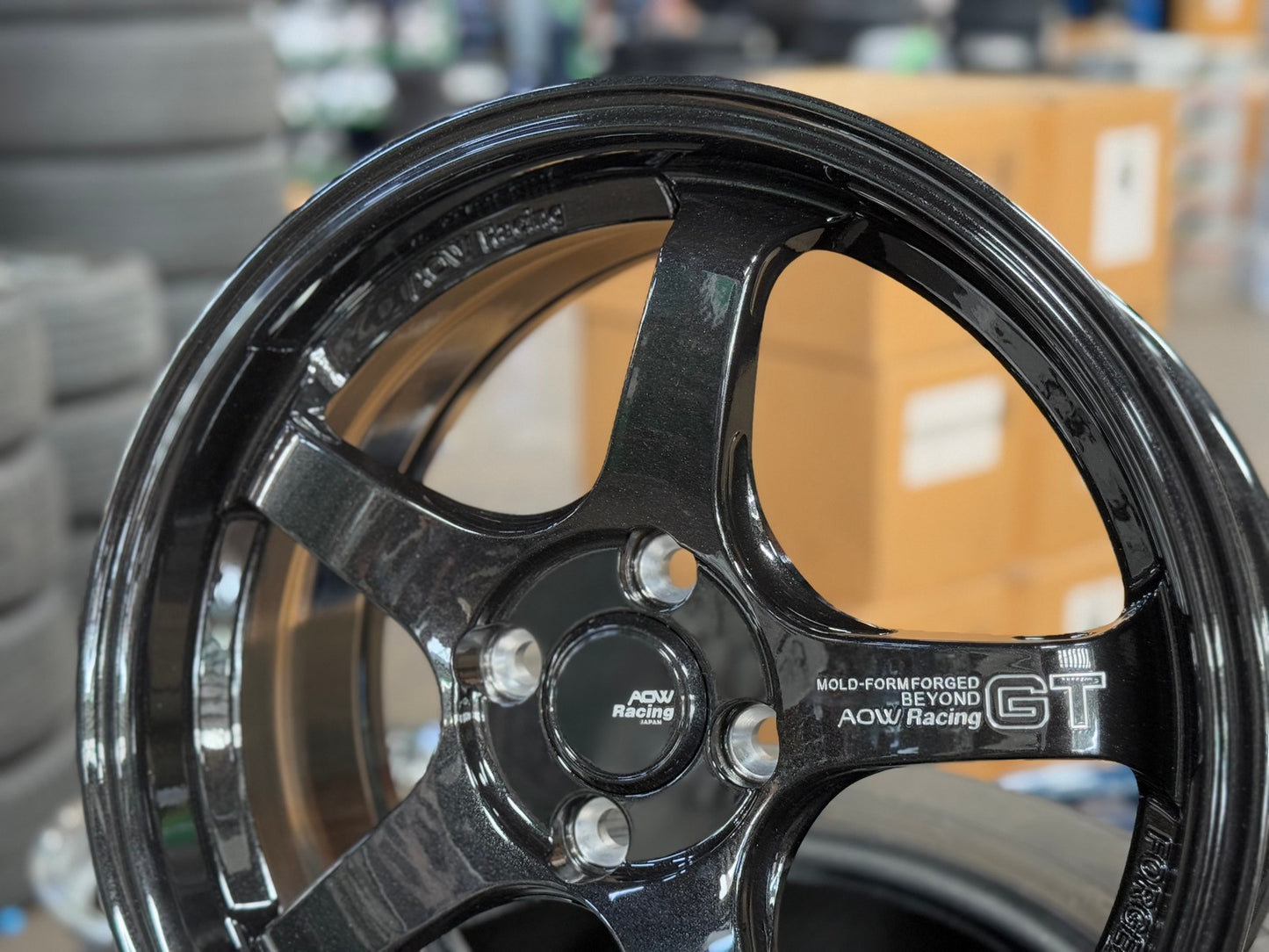 New 16X7 ET40 AOW Flow Formed GT Rim (4 wheel) Gloss Black 4X100