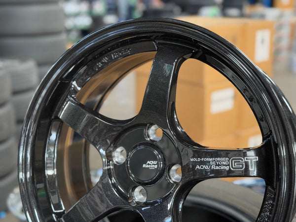 New 16X7 ET40 AOW Flow Formed GT Rim (4 wheel) Gloss Black 4X100
