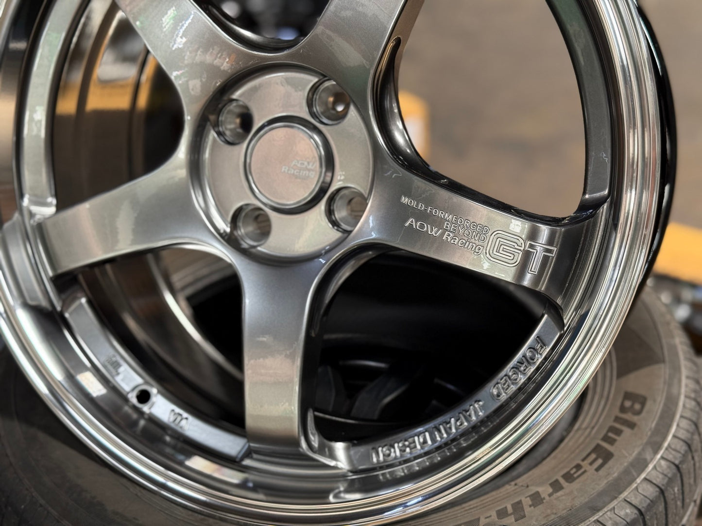 New 17X7.5 ET40 AOW Flow Formed GT Rim (4 wheel) Gloss Gunmetal 4X100