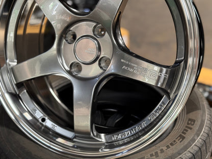 New 17X7.5 ET40 AOW Flow Formed GT Rim (4 wheel) Gloss Gunmetal 4X100