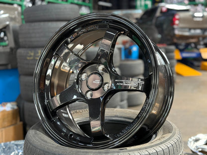New 17X7.5 ET40 AOW Flow Formed GT Rim (4 wheel) Gloss Black 4X100