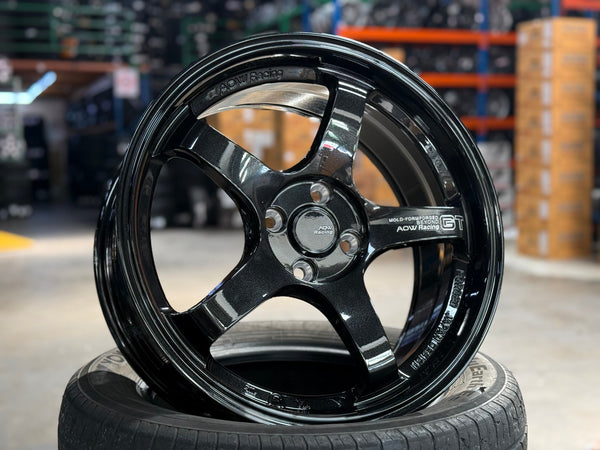 New 17X7.5 ET40 AOW Flow Formed GT Rim (4 wheel) Gloss Black 4X100