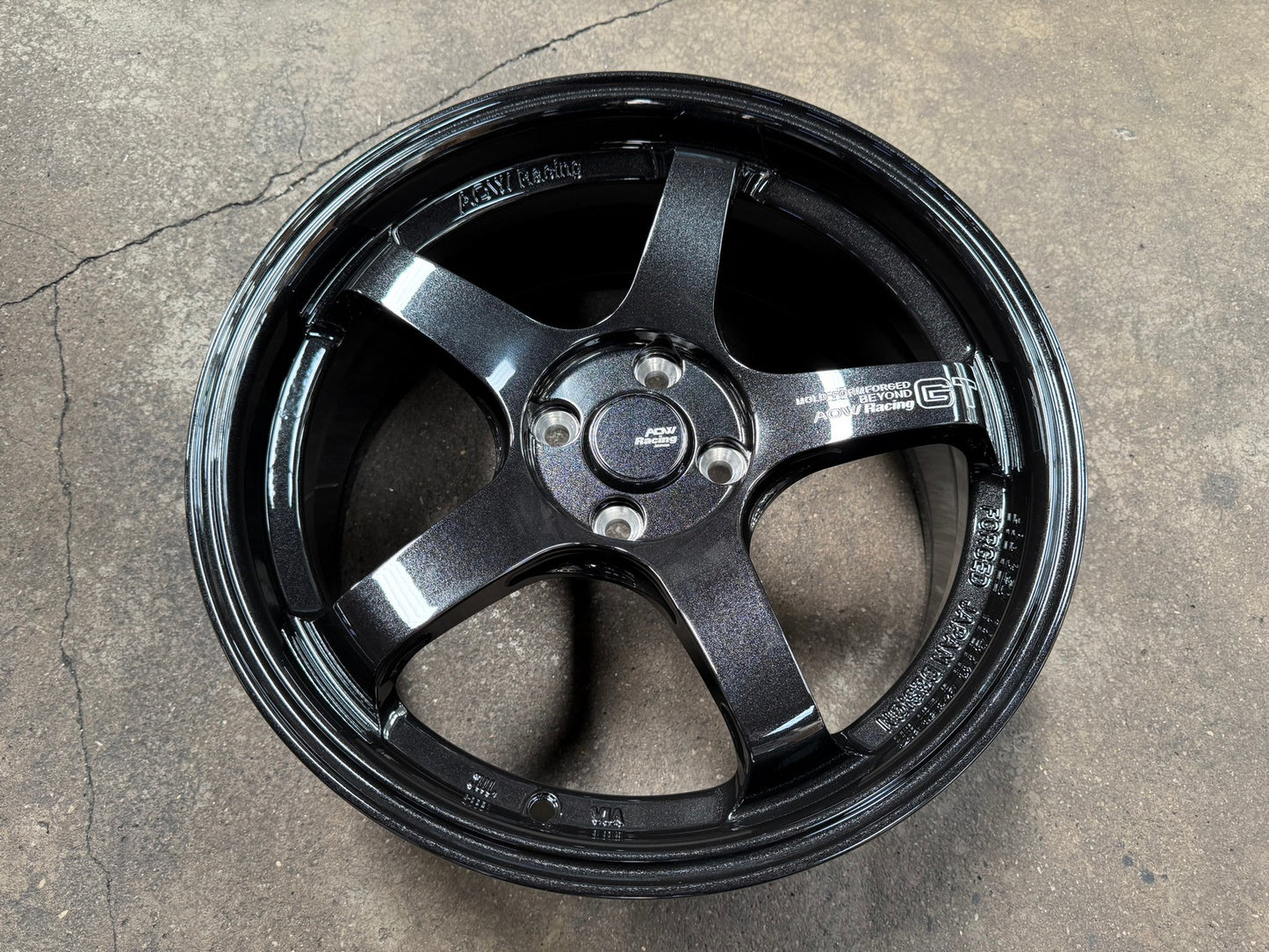 New 17X7.5 ET40 AOW Flow Formed GT Rim (4 wheel) Gloss Black 4X100