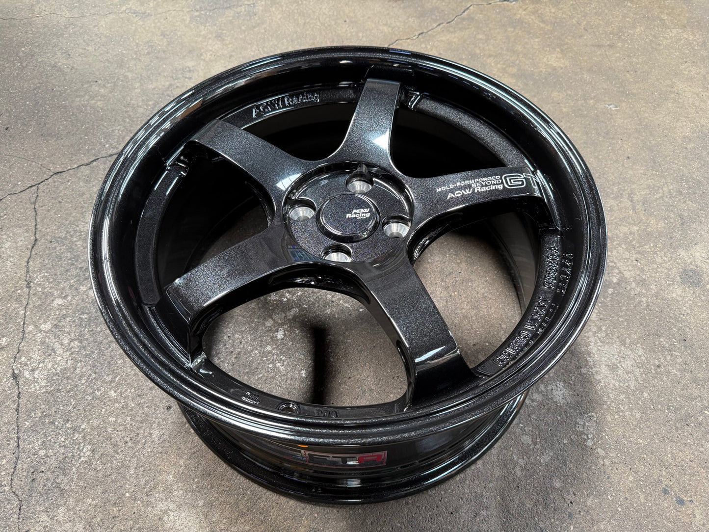 New 17X7.5 ET40 AOW Flow Formed GT Rim (4 wheel) Gloss Black 4X100