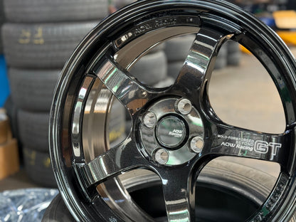 New 17X7.5 ET40 AOW Flow Formed GT Rim (4 wheel) Gloss Black 4X100