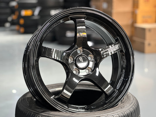 New 17X8 ET35 AOW GT Rim (4 wheel) Gloss Black 4X100