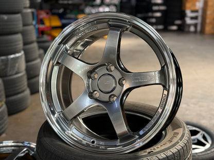 New 17X8 ET35 AOW Flow Formed GT Rim (4 wheel) Hyper Black 5X112