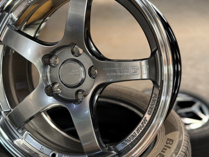 New 17X8 ET35 AOW Flow Formed GT Rim (4 wheel) Hyper Black 5X112