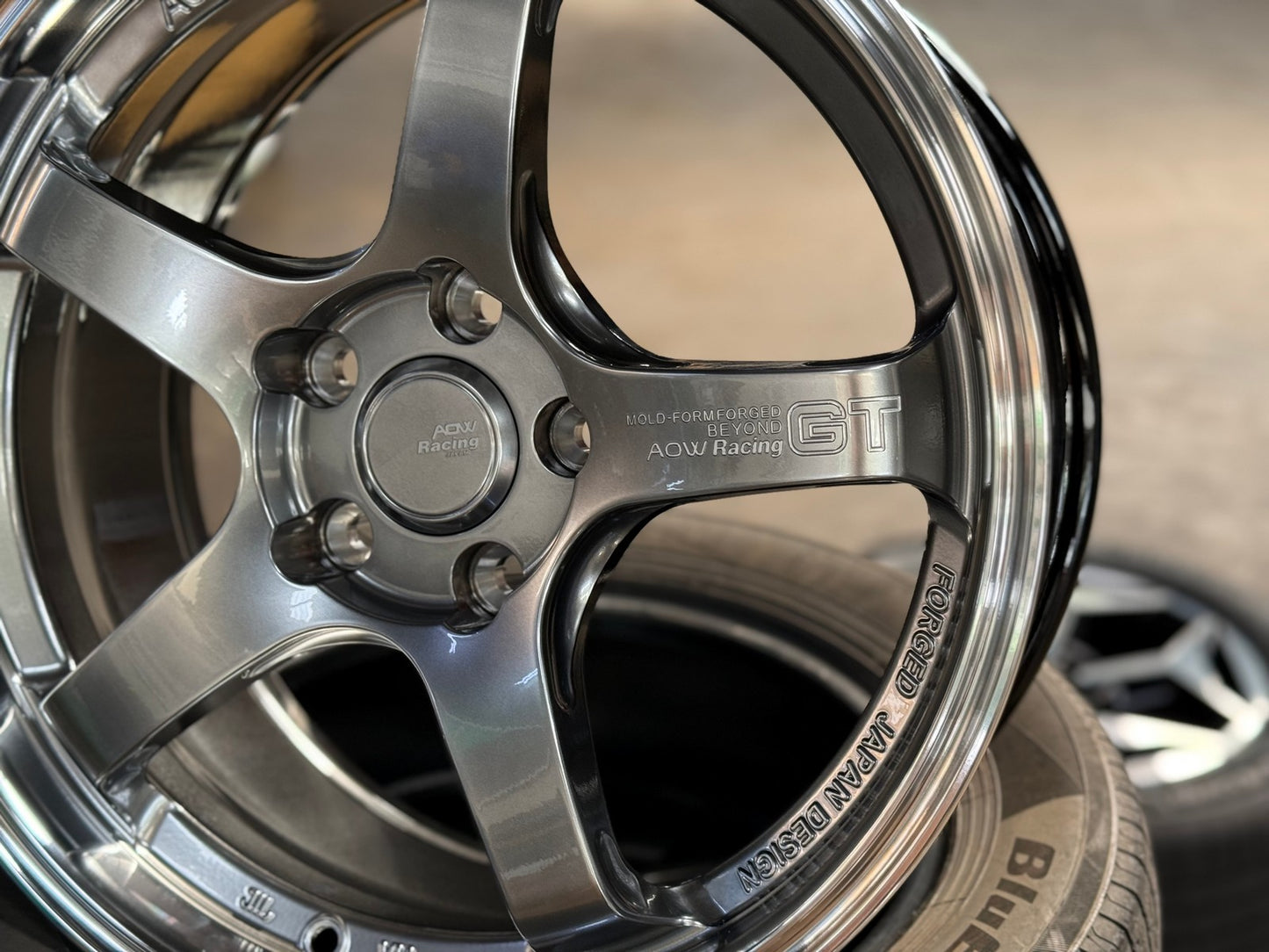 New 17X8 ET35 AOW Flow Formed GT Rim (4 wheel) Hyper Black 5X114.3