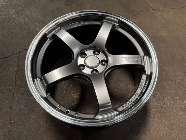 New 18X8.5 ET42 AOW Flow Formed GT Rim (4 wheel) Gloss Gunmetal 5X100