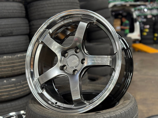 New 18X8.5 ET35 AOW Flow Formed GT Rim (4 wheel) Gloss Gunmetal 5X112