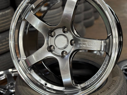 New 18X8.5 ET35 AOW Flow Formed GT Rim (4 wheel) Gloss Gunmetal 5X112