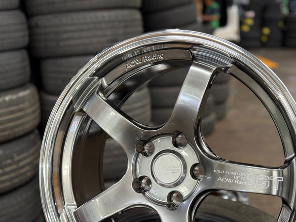New 18X8.5 ET35 AOW Flow Formed GT Rim (4 wheel) Gloss Gunmetal 5X114.3