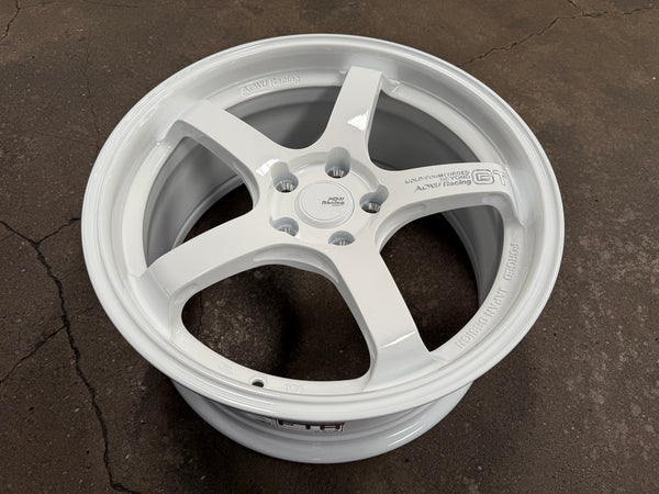New 18X8.5 ET42 AOW Flow Formed GT Rim (4 wheel) Gloss White 5X114.3
