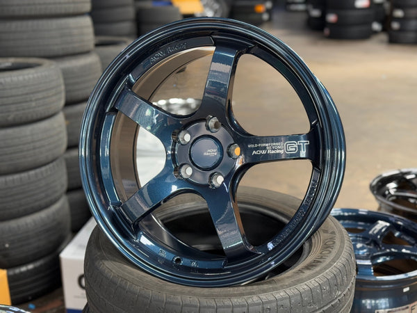 New 18X8.5 ET42 AOW Flow Formed GT Rim (4 wheel) Gloss Blue 5X114.3