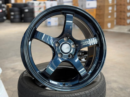 New 18X8.5 ET42 AOW Flow Formed GT Rim (4 wheel) Gloss Blue 5X112