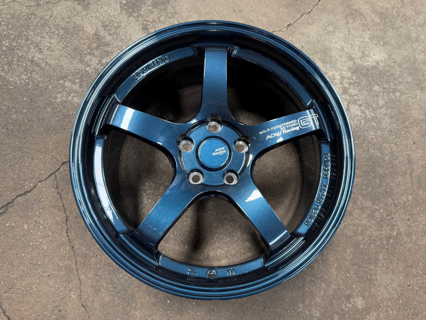 New 18X8.5 ET42 AOW Flow Formed GT Rim (4 wheel) Gloss Blue 5X112
