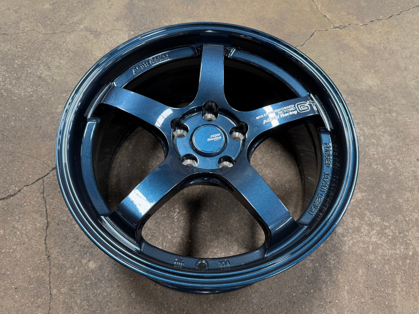 New 18X8.5 ET42 AOW Flow Formed GT Rim (4 wheel) Gloss Blue 5X112