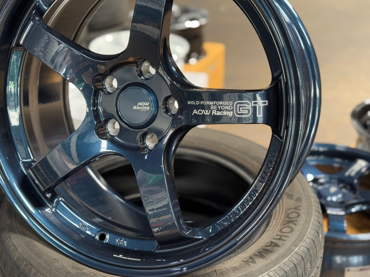 New 18X8.5 ET42 AOW Flow Formed GT Rim (4 wheel) Gloss Blue 5X114.3