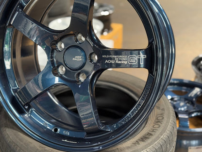 New 18X8.5 ET42 AOW Flow Formed GT Rim (4 wheel) Gloss Blue 5X114.3