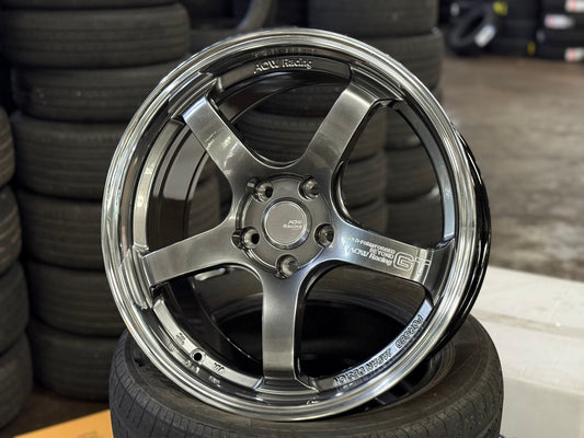 New 18X8.5 ET42 AOW Flow Formed GT Rim (4 wheel) Gloss Gunmetal 5X114.3