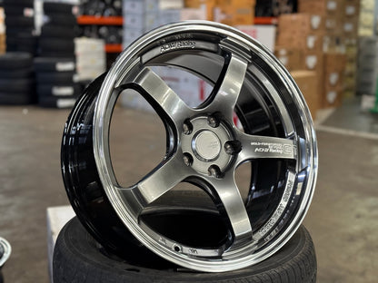 New 18X8.5 ET42 AOW Flow Formed GT Rim (4 wheel) Gloss Gunmetal 5X112