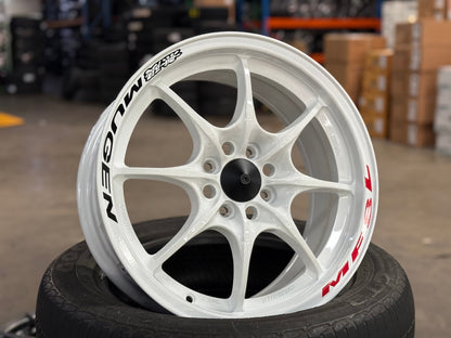 New 16X7 ET40 AOW Flow Formed MF8 Rim (4 wheel) Gloss White 4X100 Sticker