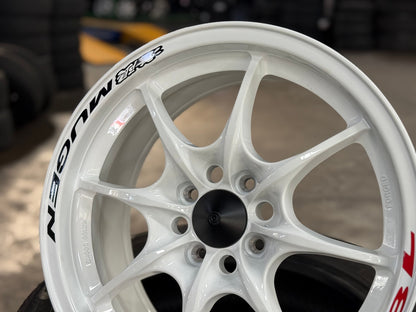 New 16X7 ET40 AOW Flow Formed MF8 Rim (4 wheel) Gloss White 4X100 Sticker
