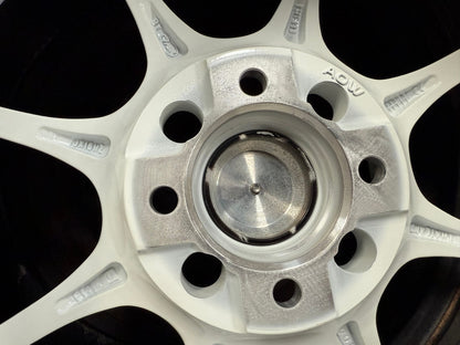 New 16X7 ET40 AOW Flow Formed MF8 Rim (4 wheel) Gloss White 4X100 Sticker