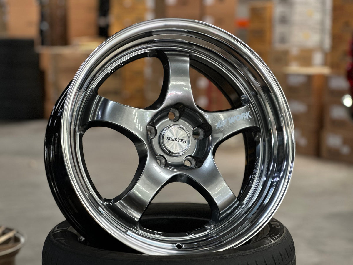 NEW 18X8.5 ET35 AOW S1R Flow Formed Rim (4 wheel) Hyper Dark Polished Lip 5X112