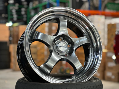 New 18X8.5 ET35 AOW Flow Formed S1R Rim (4 wheel) Hyper Black 5X112